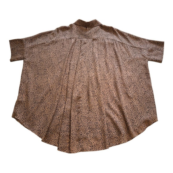 Easel Oversized Leopard Print Short Sleeve Blouse - Size Large - Picture 5 of 13